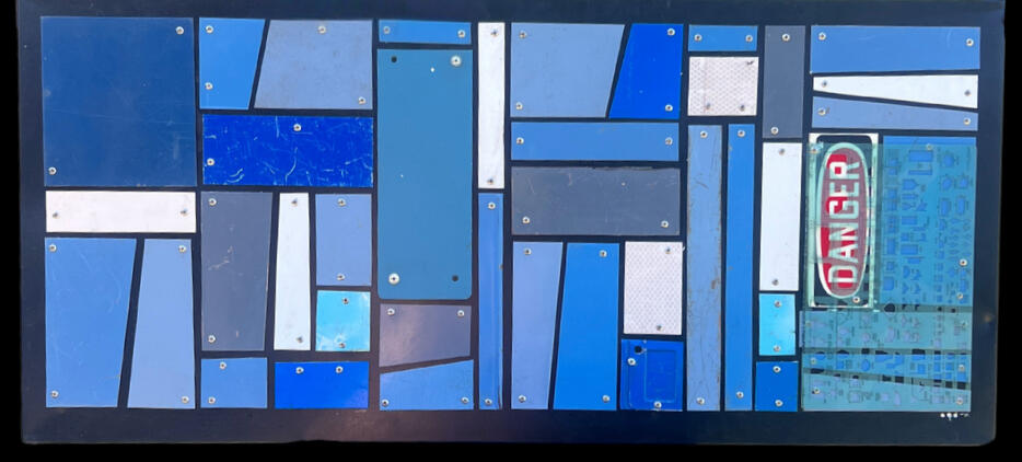 Blue Danger on Black 18" x 36" $700