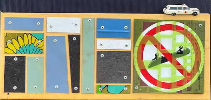 Floral No Skate on Lemon 17" x 7" $275