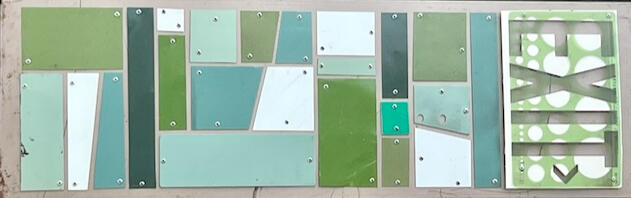 Green Exit on Taupe 35" x 11" $600