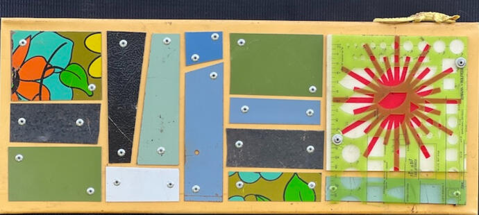 Floral with Burst on Lemon 17" x 7" $300