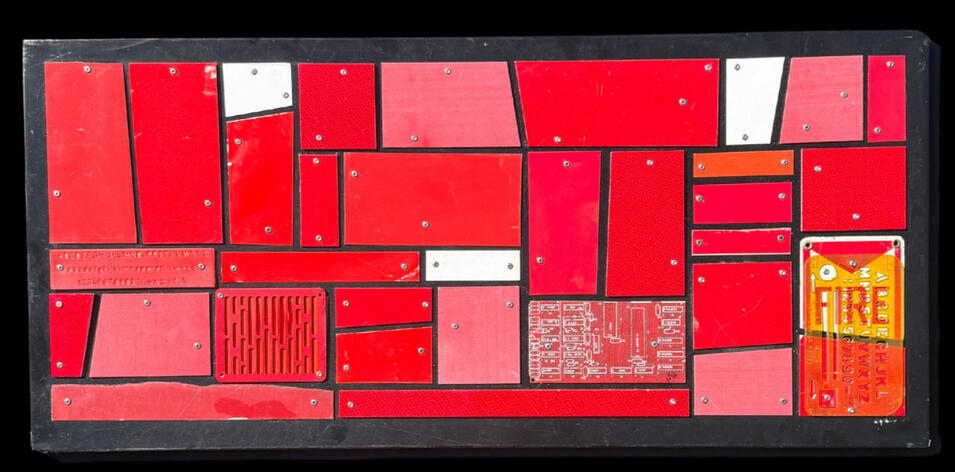 Crimson Fire on Black 36" x 18" $700